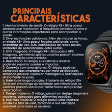 Carregar imagem no visualizador da galeria, Relógio Smartwatch X8 Ultra Tela HD 49mm (LARANJA)