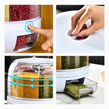 Carregar imagem no visualizador da galeria, Dispenser De Alimentos E Grãos Giratório Com 6 Divisões