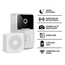 Carregar imagem no visualizador da galeria, Campainha C/ Câmera Wifi S Fio Inteligente Interfone C Áudio