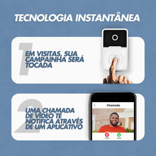 Carregar imagem no visualizador da galeria, Campainha C/ Câmera Wifi S Fio Inteligente Interfone C Áudio