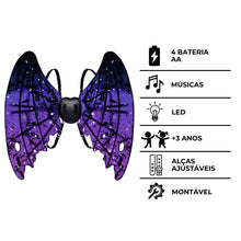 Carregar imagem no visualizador da galeria, Fantasia de asas para Festas com Led e Música - Vampiro