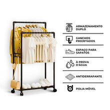 Carregar imagem no visualizador da galeria, Cabideiro Duplo Arara Multiuso Móvel