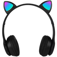 Carregar imagem no visualizador da galeria, Cópia - Fone Bluetooth Orelha De Gato Led Colorido (PRETO)