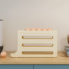 Carregar imagem no visualizador da galeria, Organizador Para Ovos com Suporte Rolante Branco