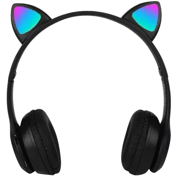 Cópia - Fone Bluetooth Orelha De Gato Led Colorido (PRETO)