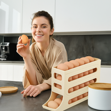 Carregar imagem no visualizador da galeria, Organizador Para Ovos com Suporte Rolante Branco

